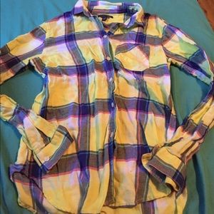 Yellow and blue flannel